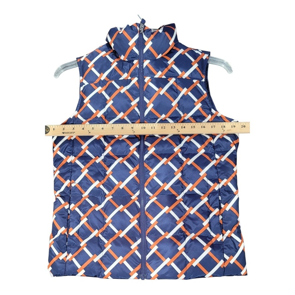 Lands' End Women's Puffer Vest Blue Orange Full Zip Sleeveless Quilted SZ S - Picture 9 of 10